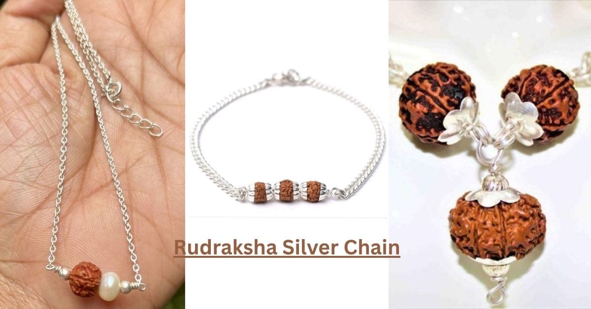 Rudraksha Silver Chain for Positive Energy & Spiritual Balance